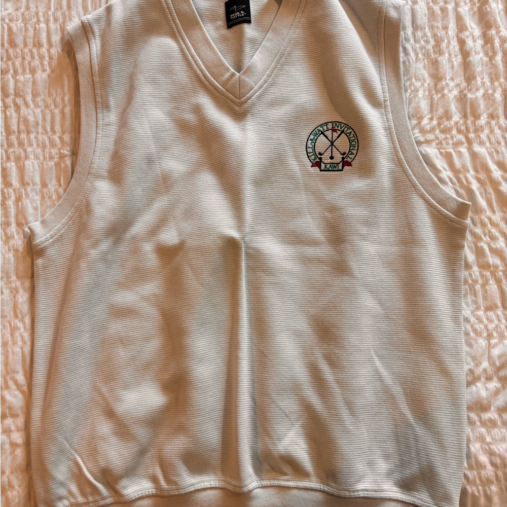 Men’s White / Cream Golf Vest Kill-A-Watt Invitational KAWI Size Small